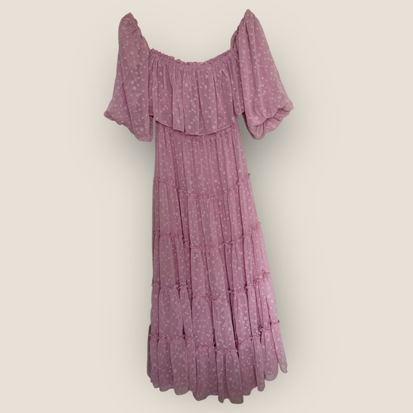 Misa | Cassandra Off-Shoulder Tiered Maxi Dress | Size XS (Fits S) | NWT - Picture 7 of 11